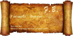 Faragó Barna névjegykártya