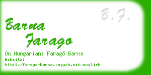 barna farago business card
