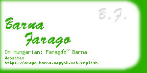 barna farago business card